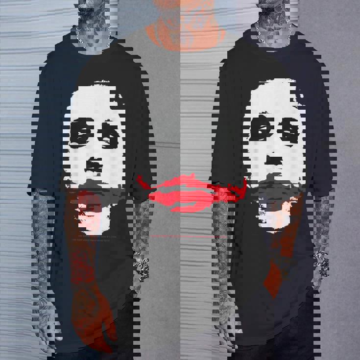 ダークナイトジョーカーの顔 ミニマリスト 象徴的なイメージ Tシャツ 彼への贈り物