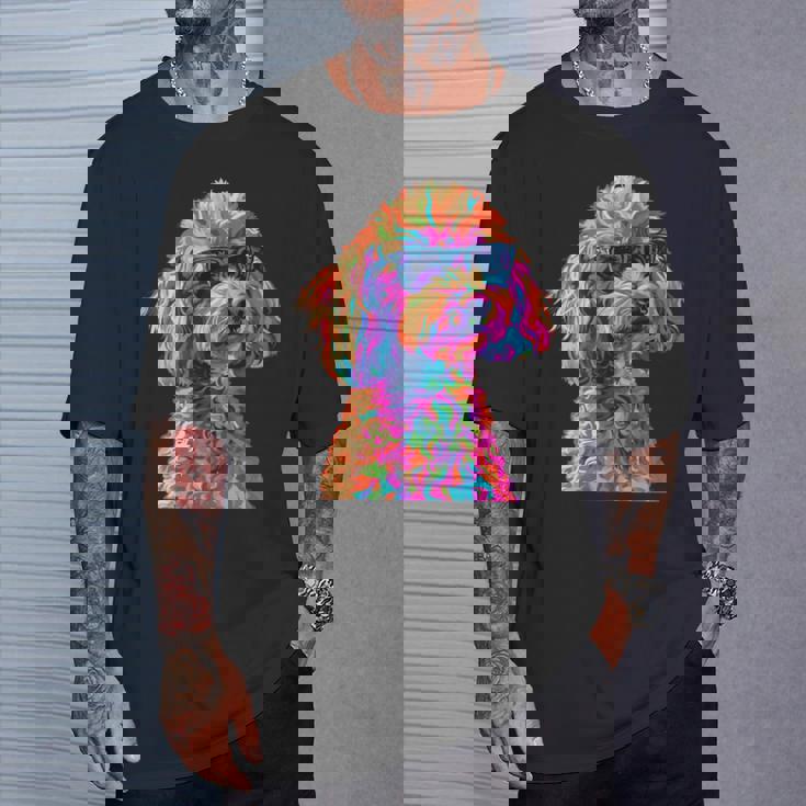 トイプードル愛好家デザイン ポップアート 面白いトイプードル 犬 長袖tシャツ Tシャツ 彼への贈り物