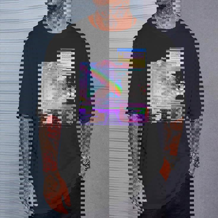 トリッピーサイバー美的ヴェイパーウェイヴインターネットクラシックアート Tシャツ 彼への贈り物