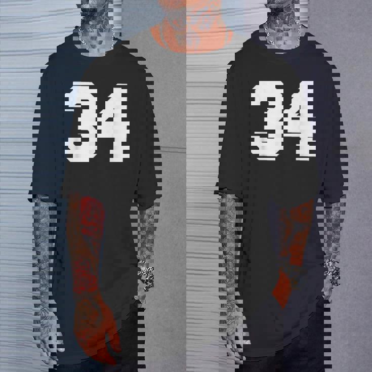ナンバー34 スポーツジャージプレーヤー 34 ファン フロントプリント ヴァーシティ Tシャツ 彼への贈り物