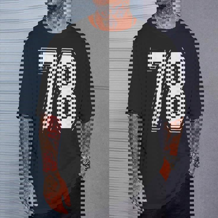 ナンバー78 バーシティスタイル ボールド スポーツ 誕生日 ジャージ Tシャツ 彼への贈り物