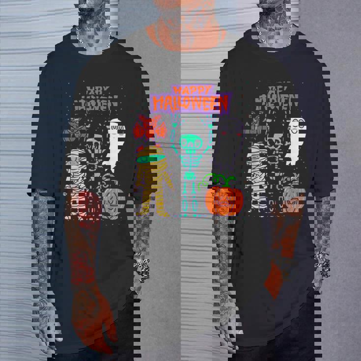 ハッピーハロウィン骨格かぼちゃかわいいゴーストキッズ男の子女の子 Tシャツ 彼への贈り物