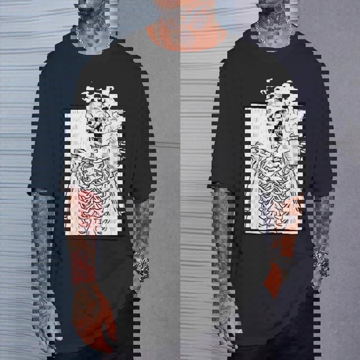 ハロウィーン コーヒー ドリンク スケルトン コーヒースカル Tシャツ 彼への贈り物