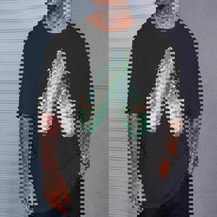 バレリーナガール ミントグリーン ダンス バレエ水彩画 Tシャツ 彼への贈り物