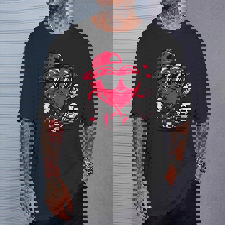 バレンタイン サッカー ハート ドリップ スポーツ 愛 バレンタインデー 男の子 Tシャツ 彼への贈り物