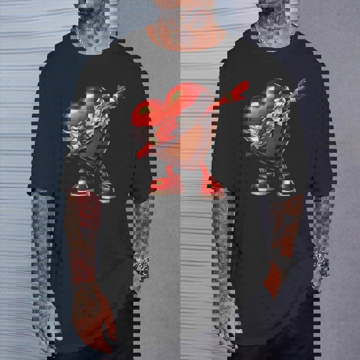 バレンタインデー チョコレート ハート ダビングデザイン Tシャツ 彼への贈り物