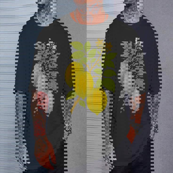 ビンテージ ボタニカル スターフルーツ 自然 アートプリント Tシャツ 彼への贈り物