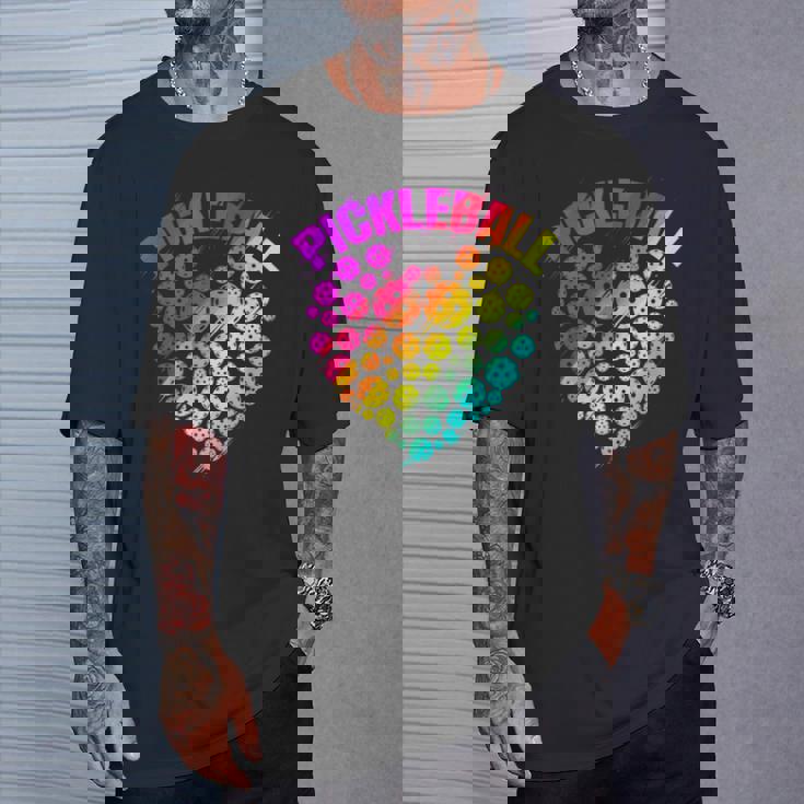 ピックルボール ハート カラフル ラブ ピックルボール Tシャツ 彼への贈り物