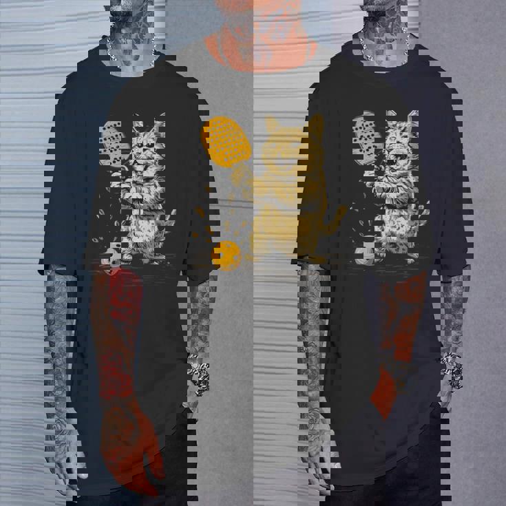 ピックルボール選手 ピックルボールの猫 長袖tシャツ Tシャツ 彼への贈り物