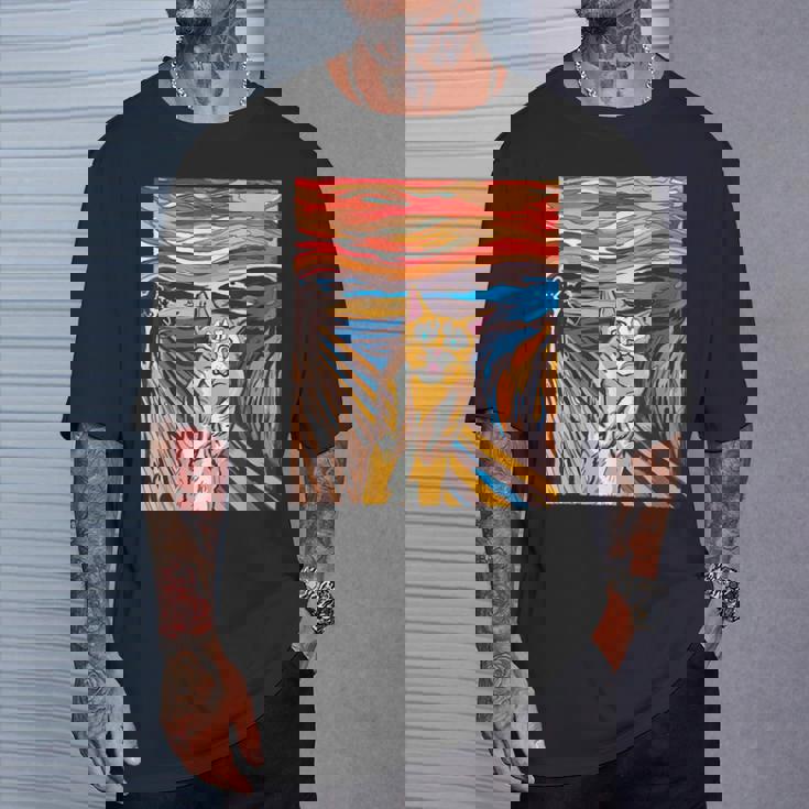 ファニー タビーキャット 絵画 ムンクの叫び パロディ Tシャツ 彼への贈り物