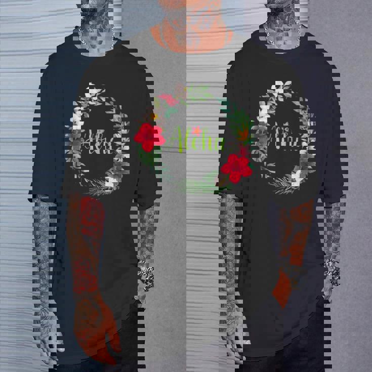 フラダンス フラ レッスン用 アロハ トロピカル ハワイ ハイビスカス かわいい 人気 プルメリア ハワイアン 黒 夏 Tシャツ 彼への贈り物