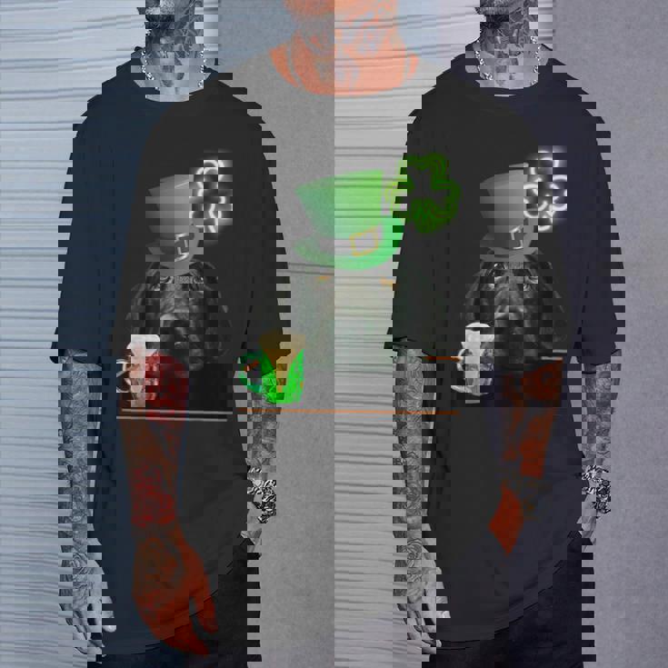 ブラックラボシャツ シャムロック アイリッシュドッグ 絵 聖パトリックス Tシャツ 彼への贈り物