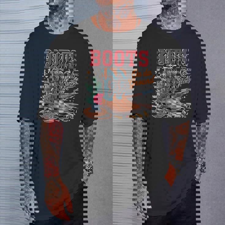 ブーツ オン グラウンド カウガール カウボーイ ウエスタン Tシャツ 彼への贈り物