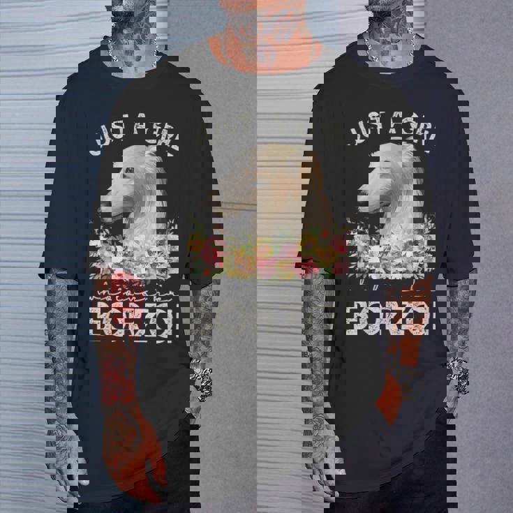 ボルゾイシャツ犬ギフト彼女を愛する女の子だけボルゾイ Tシャツ 彼への贈り物