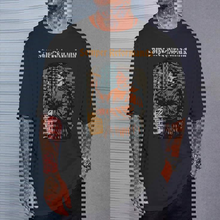 マルティン・ルター宗教改革 ゼンパー・レフォルマンダ・クリスチャン Tシャツ 彼への贈り物