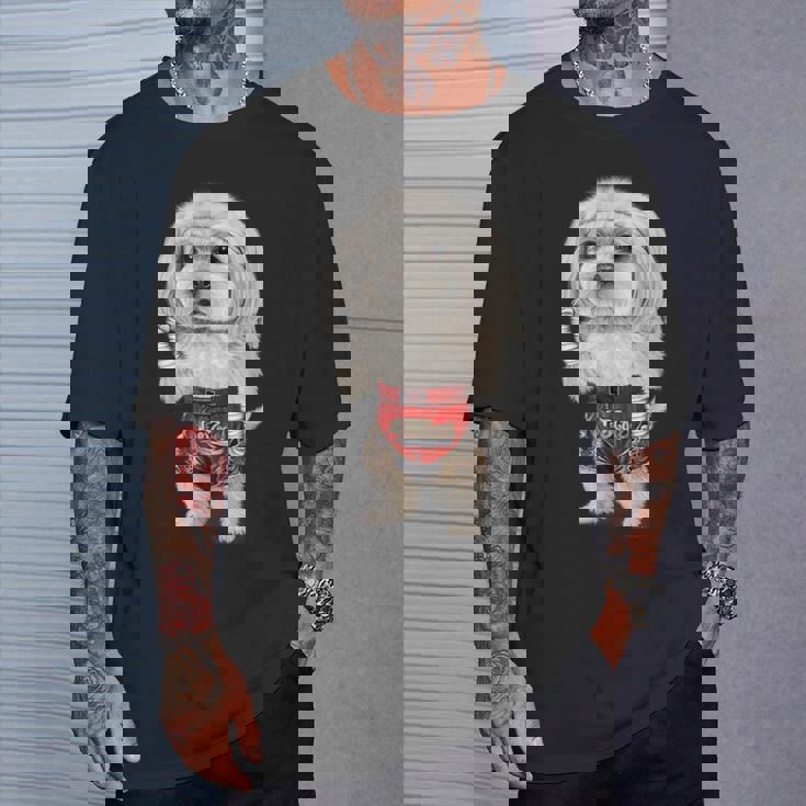 ムエタイキックボクシングチャンピオンとしてのマルチーズドッグ Tシャツ 彼への贈り物