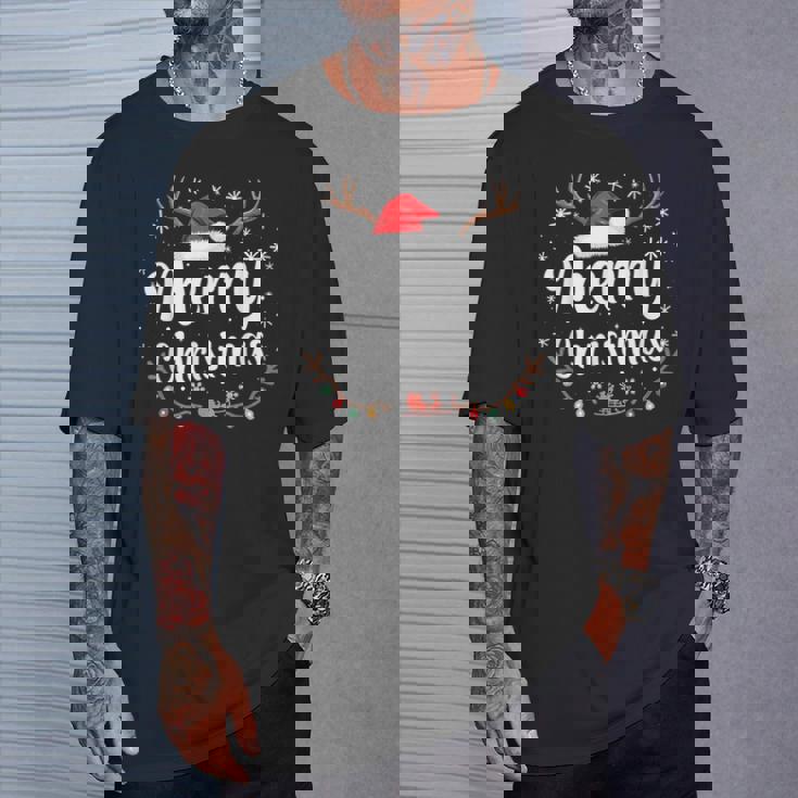 メリークリスマスライト サンタハット クリスマス ファミリー 男性 女性 キッズ Tシャツ 彼への贈り物