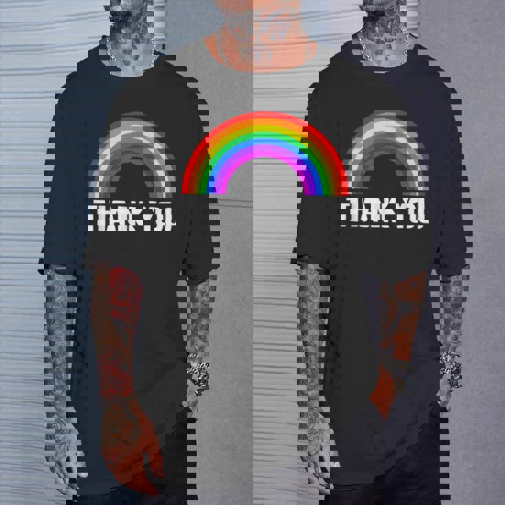 レインボー Thank You Tシャツ 彼への贈り物