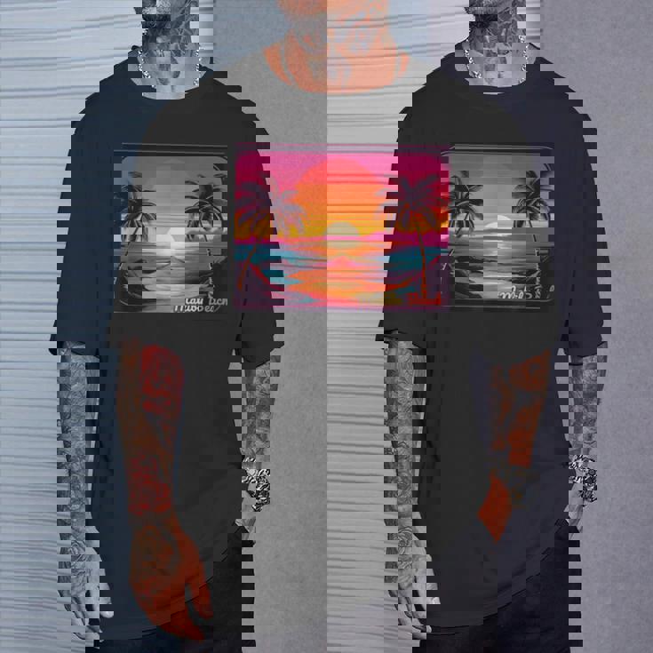 レトロ サンセット マリブビーチ Tシャツ 彼への贈り物