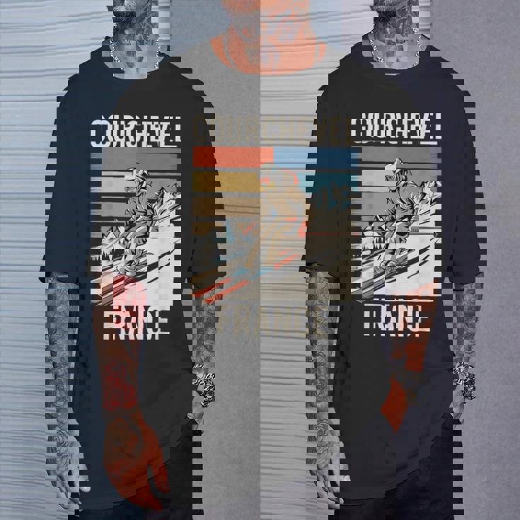 レトロ スキー クールシュベル フランス フランス スキー リゾート 楽しい Tシャツ 彼への贈り物