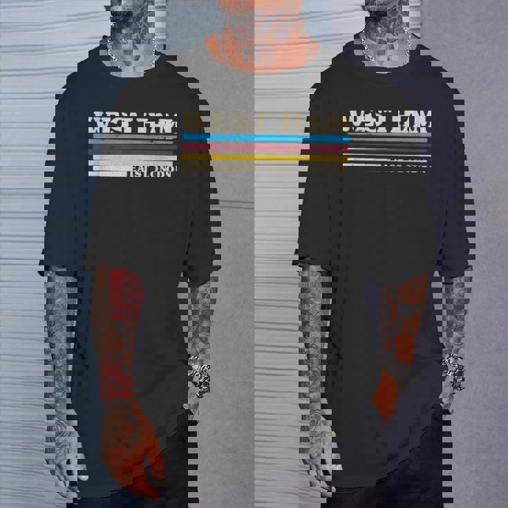 レトロストライプ ウエストハム Tシャツ 彼への贈り物