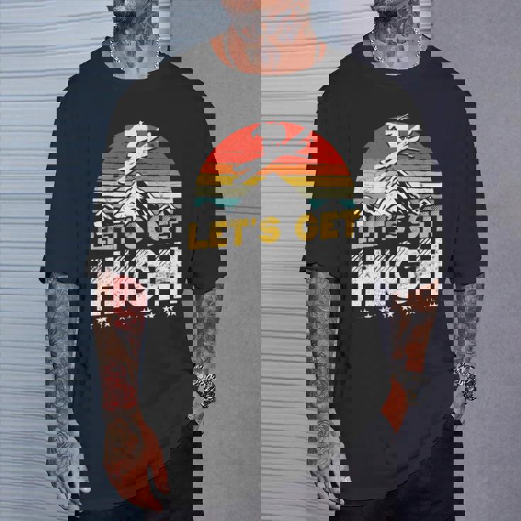 レトロヴィンテージスキー Let's Get High 長袖tシャツ Tシャツ 彼への贈り物