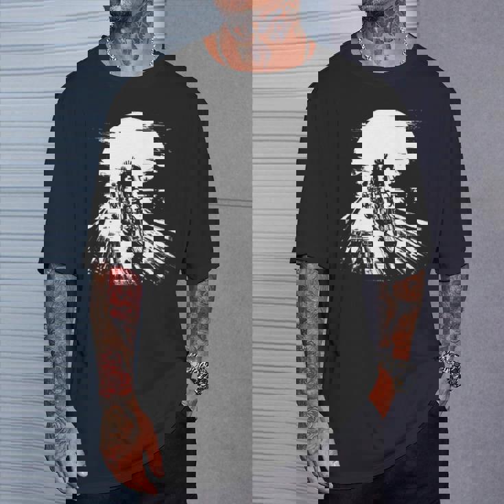 レーシング・サイクリスト、バイカー・サイクリズムを描く 長袖tシャツ Tシャツ 彼への贈り物