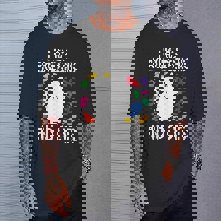 ロッククライミングホールズ クライマー キュート I Love ボルダリングと猫 Tシャツ 彼への贈り物