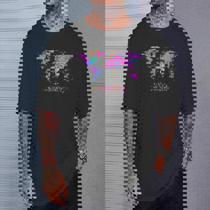 ワンダーラストの世界地図 Tシャツ 彼への贈り物