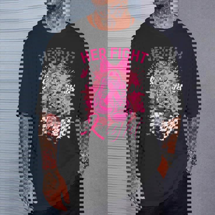 乳がん Her Fight Is Our Fight 乳がんグローブ Tシャツ 彼への贈り物