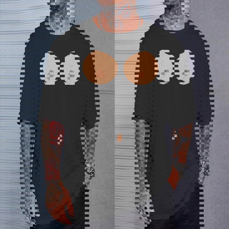 乳首おへそボタン おっぱい 面白いコスチューム Tシャツ 彼への贈り物