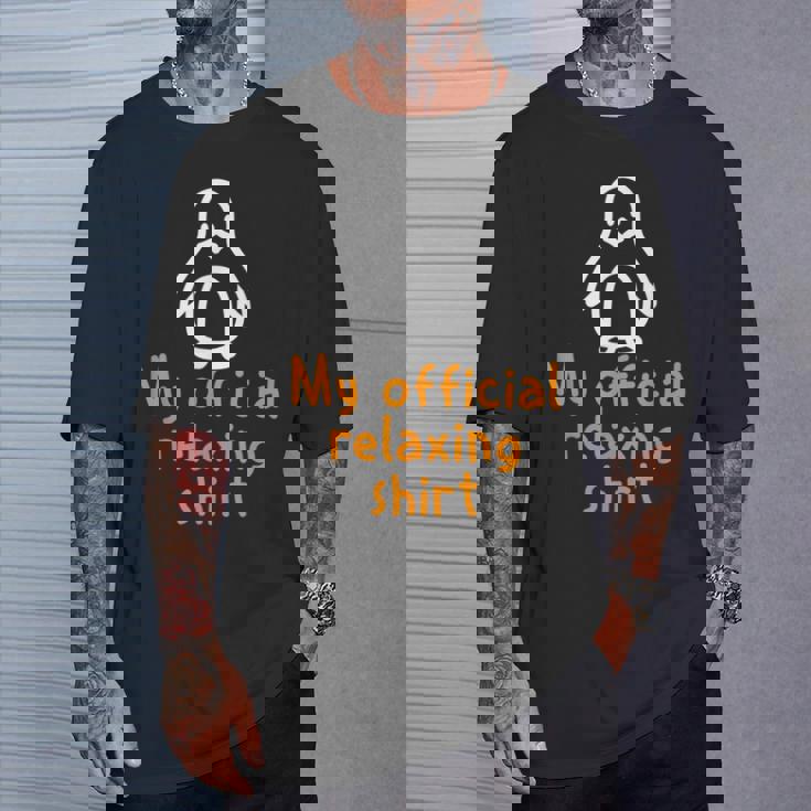 公式ペンギンリラックスタイムジョークミニマル癒し Tシャツ 彼への贈り物