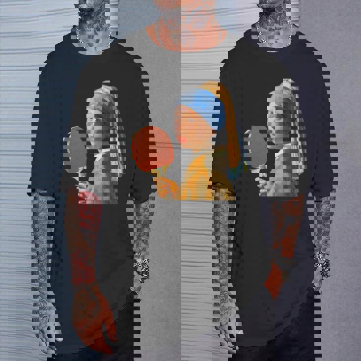 卓球 面白いtシャツ ボール ピンポン おもしろ 服 ネタ メンズ 卓球部 おもしろグッズ 大人 子供 長袖tシャツ Tシャツ 彼への贈り物