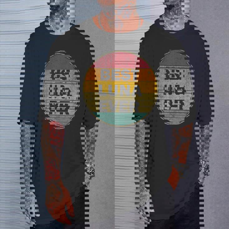 名前入り Luna I Love Luna レトロ ビンテージスタイル Tシャツ 彼への贈り物