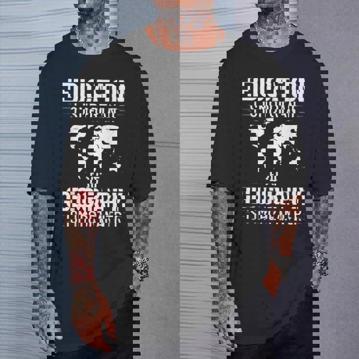 地理教師 地理学者 世界地図 学習史 Tシャツ 彼への贈り物