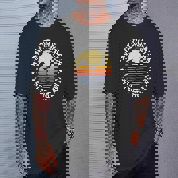 太鼓みつどもえレトロな夕焼け練習用太鼓愛好家へのプレゼント Taiko Tシャツ 彼への贈り物