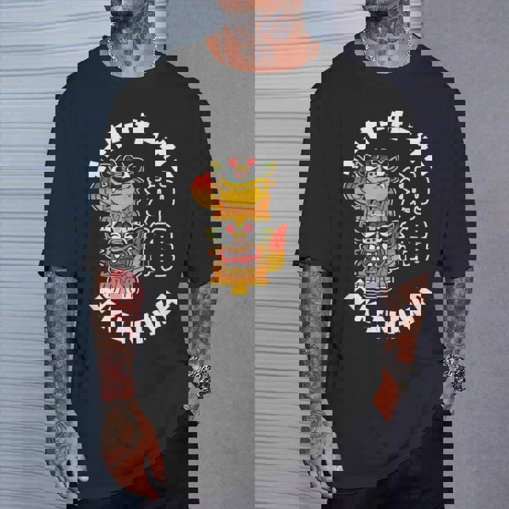 沖縄ジャパン シーサーガーディアンライオンズ 日本漢字お土産 Tシャツ 彼への贈り物