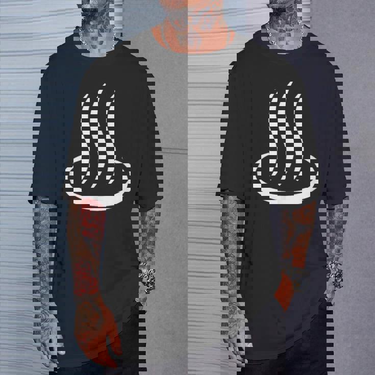 温泉マーク・白 ホワイト（アイラブ 温泉／お風呂 大好き）銭湯 サウナ 記号 お土産 旅行 面白 Tシャツ 彼への贈り物