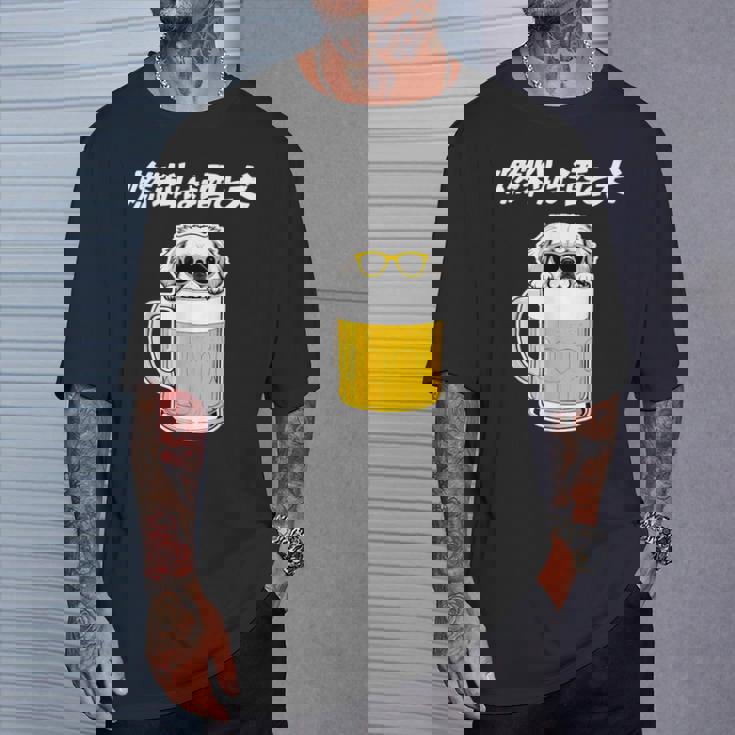 燃料は酒 ペキニーズ グッズ 犬好き おもしろ 面白い ネタ 笑える 飲み会 Tシャツ 彼への贈り物