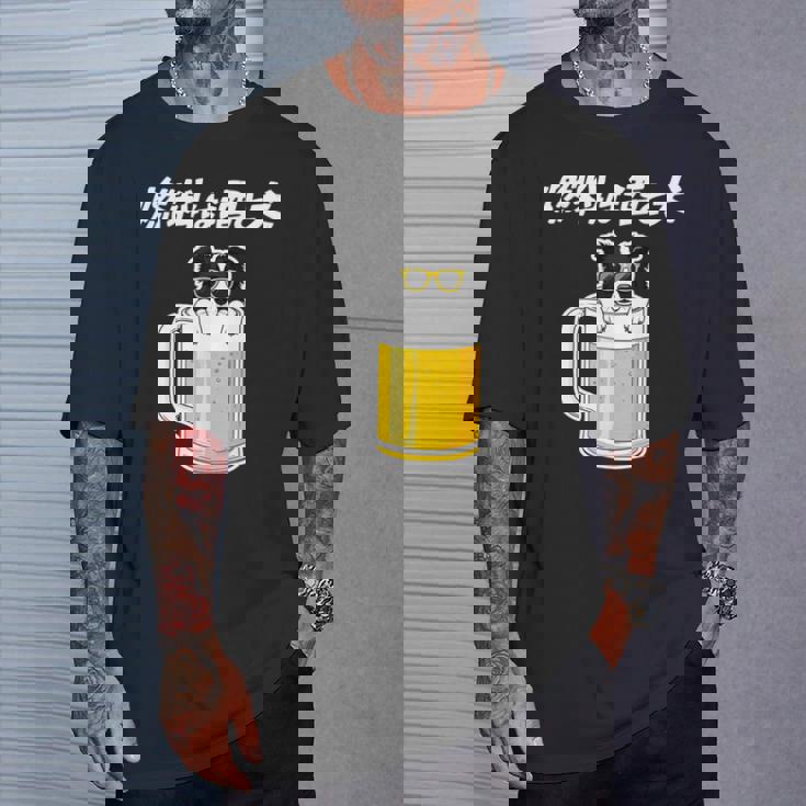 燃料は酒 ボーダーコリー グッズ 犬 おもしろ 面白い ネタ 飲み会 長袖tシャツ Tシャツ 彼への贈り物