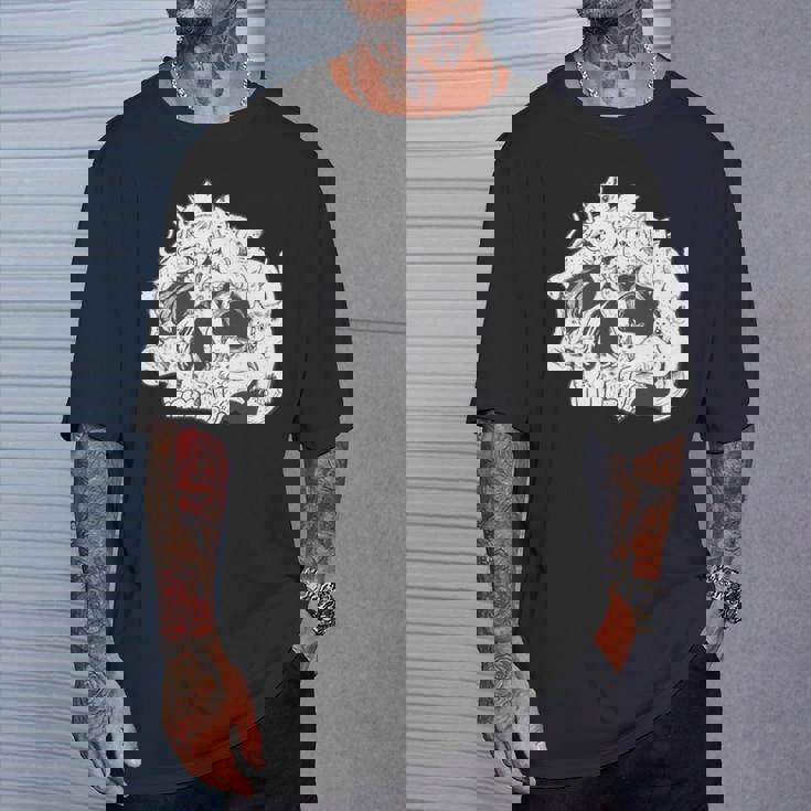 猫 ガイコツ メンズ おもしろ かわいい ネコ 面白いtシャツ 動物 メンズ レディース にゃんこ ネタ 服 長袖tシャツ Tシャツ 彼への贈り物