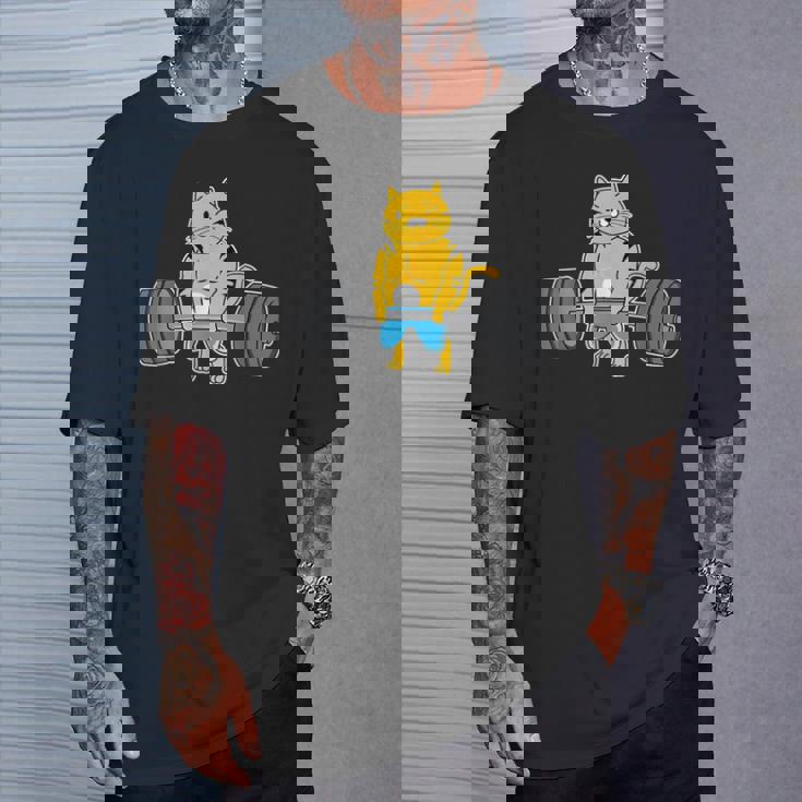 猫 デッドリフト パワーリフティング ウェイトリフティング 猫好き Tシャツ 彼への贈り物