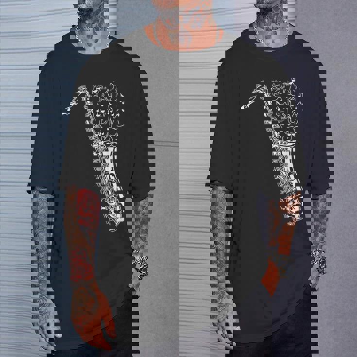猫とサックス サクソフォン奏者 猫の飼い主 サックス Tシャツ 彼への贈り物
