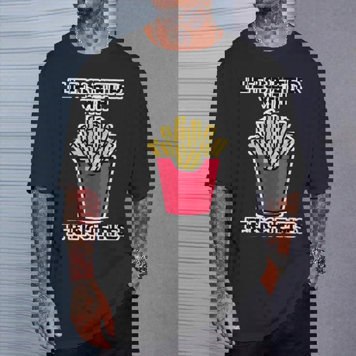 男性用フライドポテトデザイン フライドポテトと一緒に人生はより良いです Tシャツ 彼への贈り物