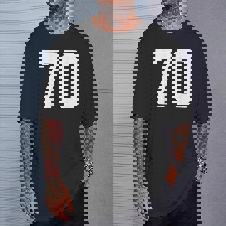 番号70 背面 スポーツチームジャージ番号 Tシャツ 彼への贈り物