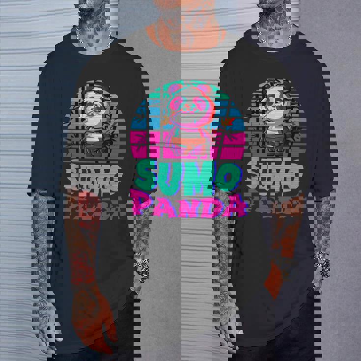 相撲パンダ力士ベーパーウェーブ和風美学 Tシャツ 彼への贈り物