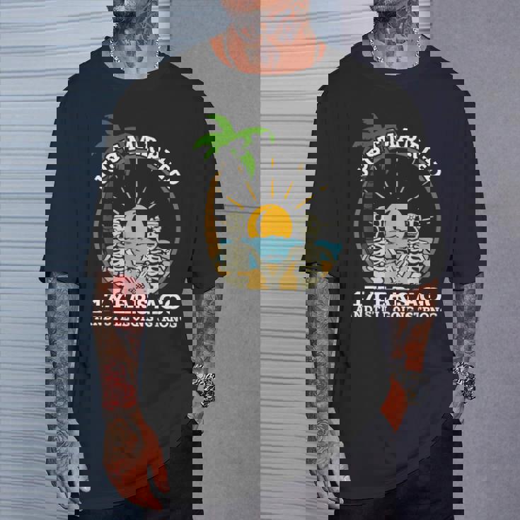 結婚記念日 カップル 結婚17年前 スケルトン Tシャツ 彼への贈り物