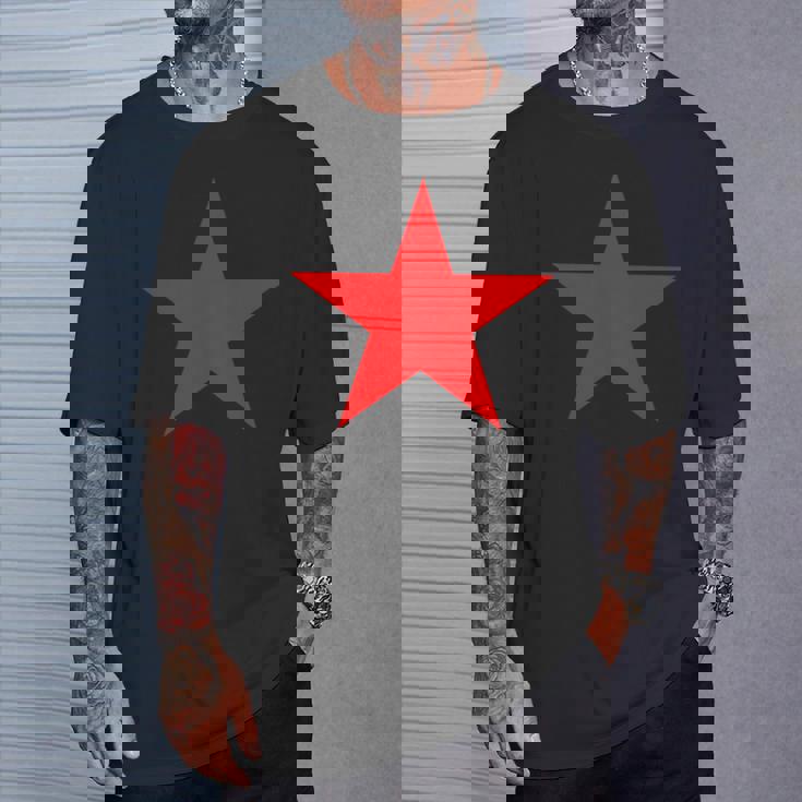 複数の色の赤い星 長袖tシャツ Tシャツ 彼への贈り物