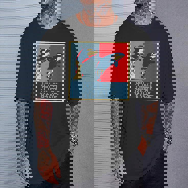 面白tシャツ 海 シャチ おもしろ かわいい グッズ 服 ネタ メンズ オリジナル 夏 生き物 レトロ Tシャツ 彼への贈り物