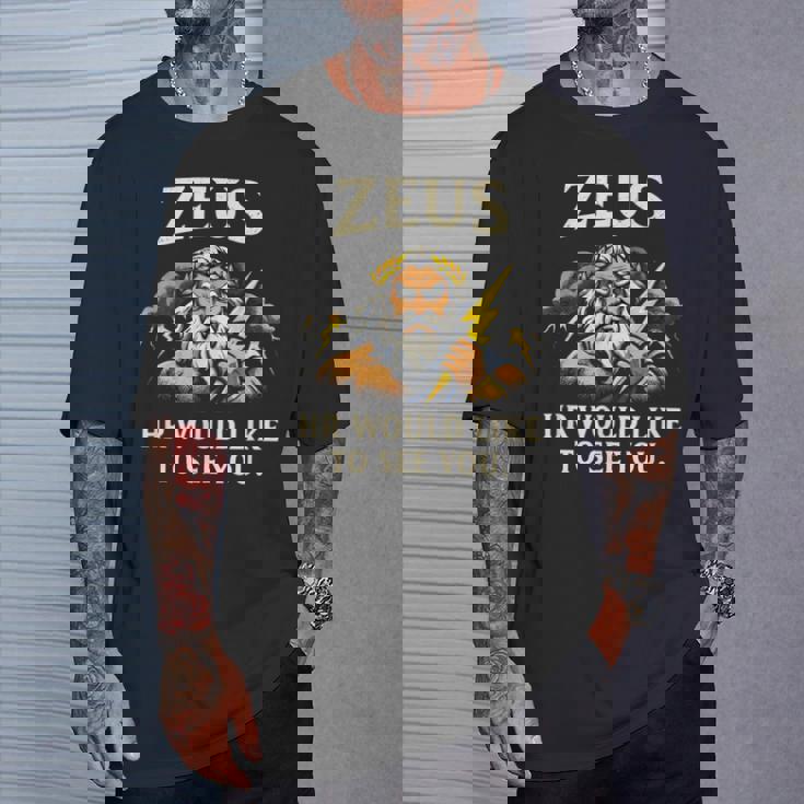 面白いゼウス・ミーム-古代ギリシャの神-ギリシャ神話 Tシャツ 彼への贈り物